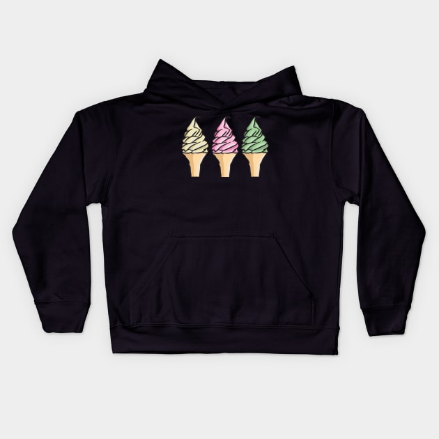 Strawberry, Vanilla, Mint Kids Hoodie by Lauramazing